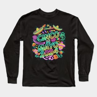 cinco de mayo day celebrating 2024 Long Sleeve T-Shirt